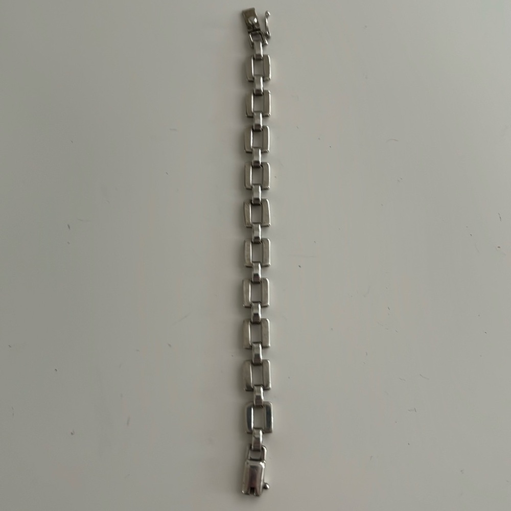 Sterling silver rectangle link bracelett